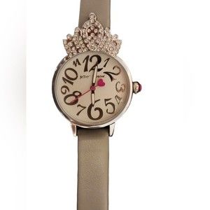 Betsey Johnson it’s good to be queen crown tiara rhinestone crystal watch
